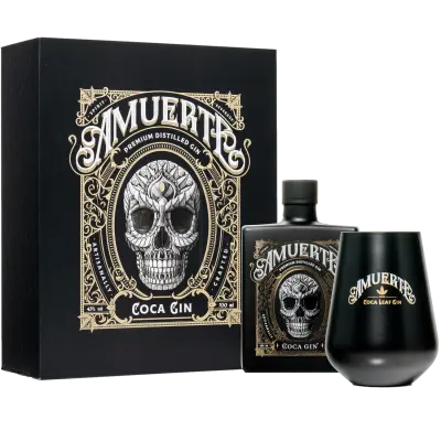 Amuerte Gin Black Giftbox mit zwei Gläser