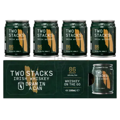 Two Stacks Dram In A Can First Cut Whiskey 4x100ml