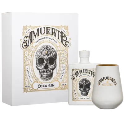 Amuerte Gin White Geschenkset mit zwei Gläser